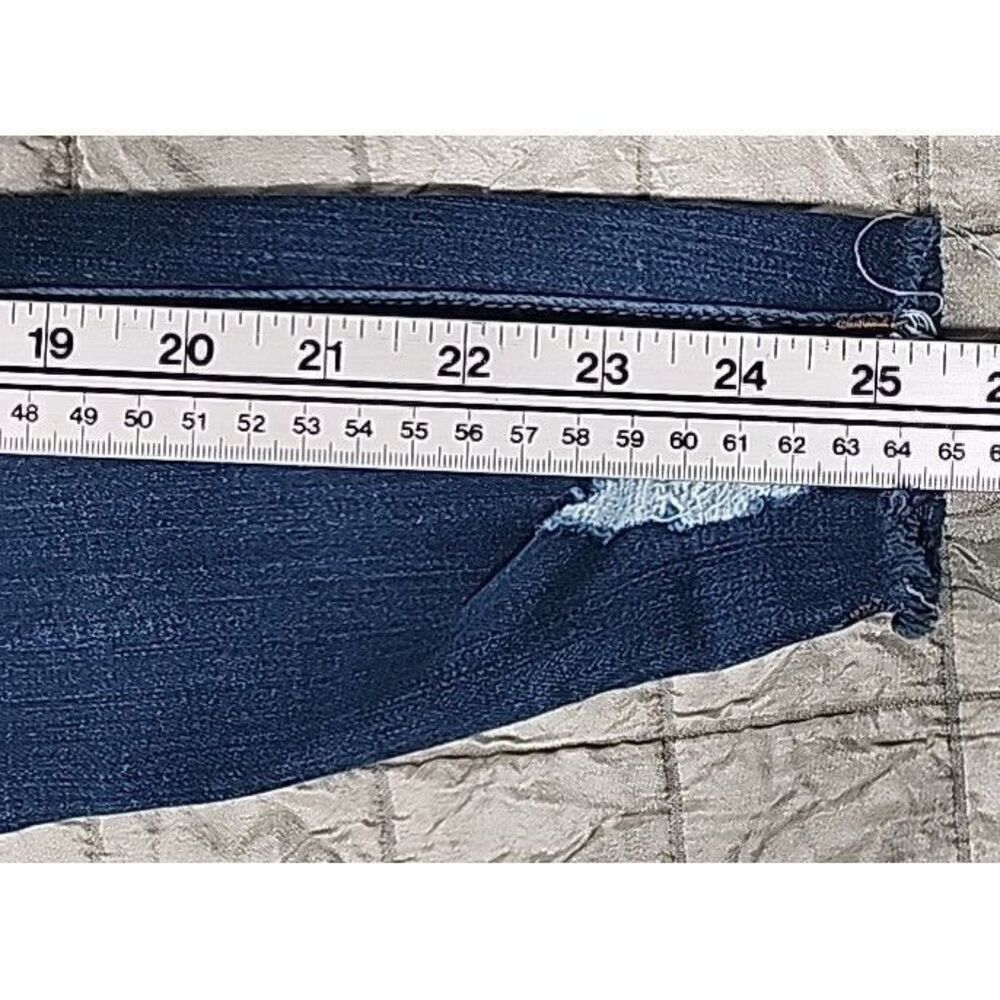 Enjean Raw Hem Crop Distress Jeans Womens Size 3 Jr Stretch Dark Wash Skinny - Picture 8 of 15